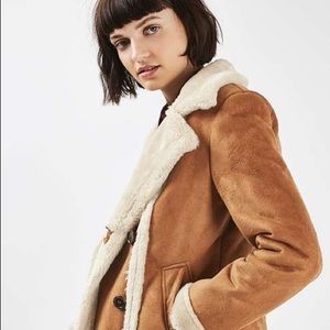 Topshop Faux Fur Shearling Coat